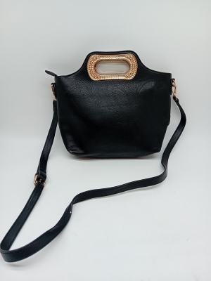 Sac À Main Noir Poignée Dorée
