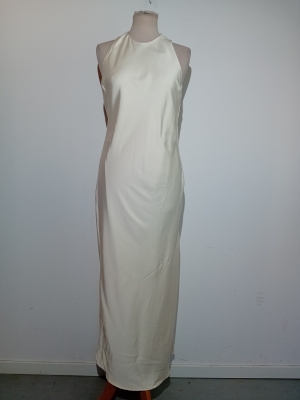 Robe Longue Satinée Écrue Zara M