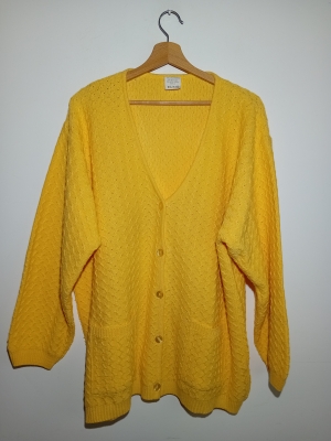 Gilet Vintage Maille Jaune