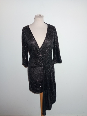 Robe Courte Noire Sequins Patrizia Pepe Xs