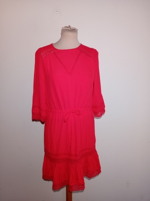 Robe Courte Fluide Rouge Maj