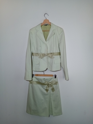 Ensemble Tailleur Veste Et Jupe Vert Pastel Tara Jarmon