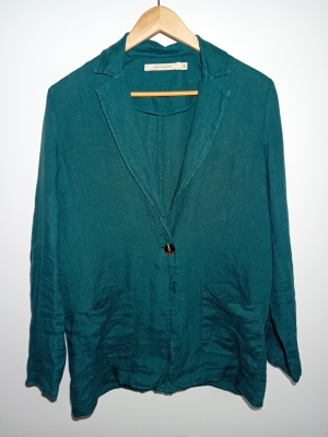Veste Lin Vert Canard M La Fée Maraboutée