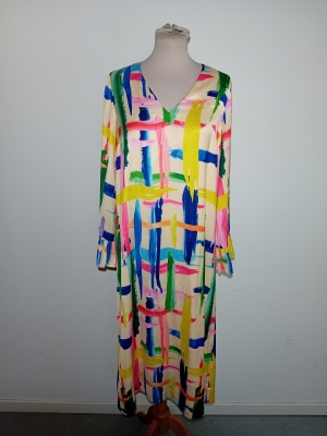Robe Longue Fluide Motifs Coups De Pinceau Essentiel Antwerp