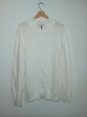 Gilet Zippé Coton Blanc Celio Xl