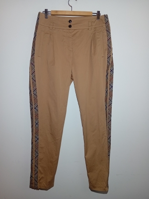 Pantalon Chino Beige Bandes Carreaux Marc Cain