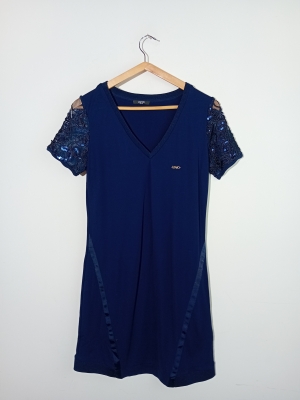 Robe courte bleue marine à paillettes Liu Jo