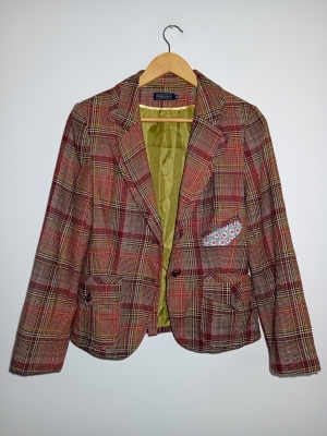 Veste De Blazer À Carreaux Vintage