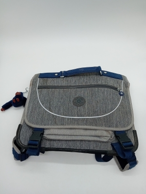 Sac A Dos Cartable Kipling Gris Et Bleu