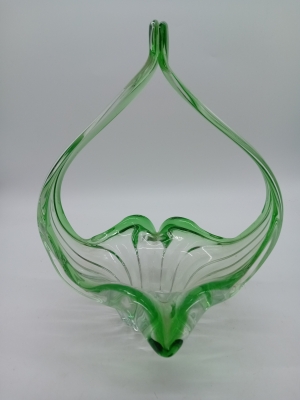 Panier Centre De Table Vintage Verre Vert
