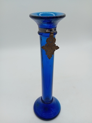 Bougeoir Bleu Cobalt Croix Éthiopienne