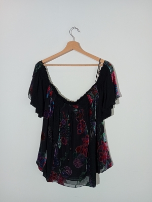 Hale Bob Haut Fleuri En Velours Et Perles