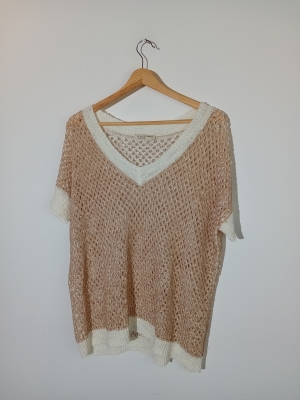 Pull En Maille Ajourée Bicolore Kash