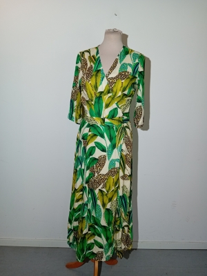 Robe Longue Gigue Tropicale Et Léopard