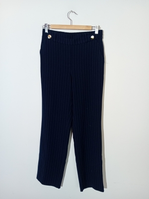 Pantalon Carotte Bleu Marine Rayures Laura Ashley Petits