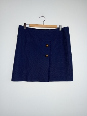 Jupe Courte Bleu Marine Texturée