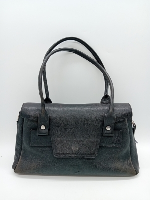 Sac A Main En Cuir Noir Graine Neuville