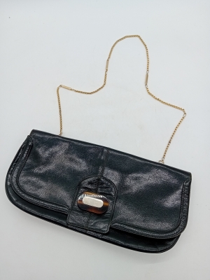 Sac Pochette Noir Cuir Ezio Clemente