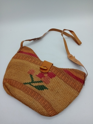 Panier Bandouliere Vintage Broderie Florale
