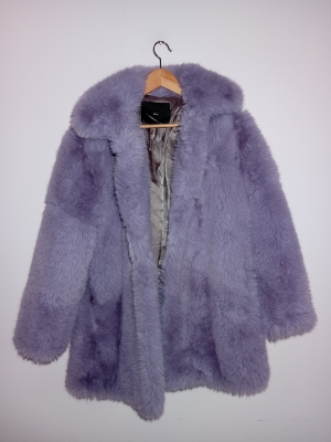 Manteau Fausse Fourrure Lilas Mng S
