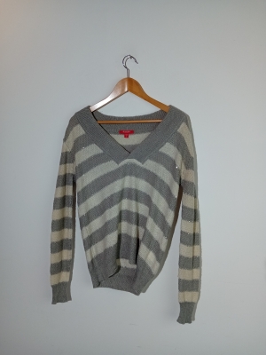 Pull Rayé Gris Et Blanc Guess
