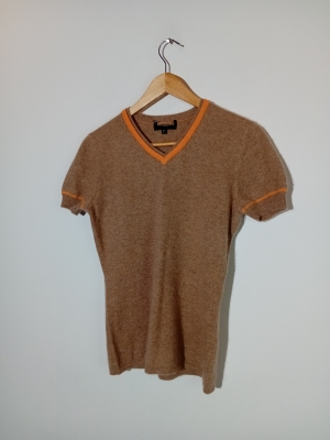 Pull Col V Cachemire Marron
