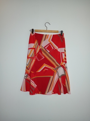 Jupe Patineuse Rouge Geometrique S.oliver