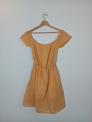 Robe D'ete Vintage A Fleurs Orange Et Jaune