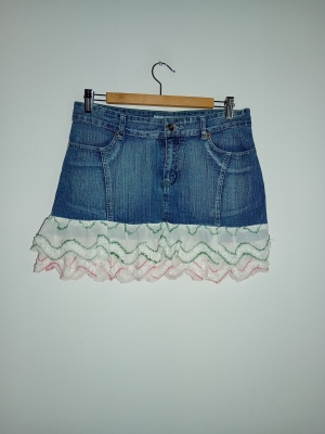 Jupe Jean Swallow Volants Dentelle