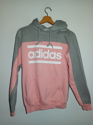 Sweat A Capuche Adidas Rose Et Gris