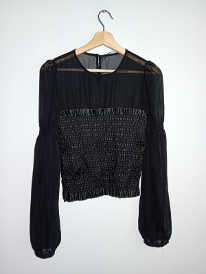 Top Noir Smocké Zara M
