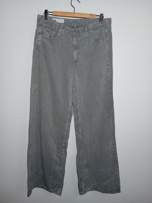 Pantalon Large Gris Zara 38