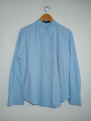 Chemise Zara Bleue Volants