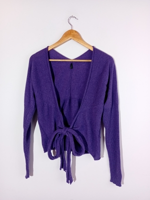 Cardigan cache-coeur violet Benetton