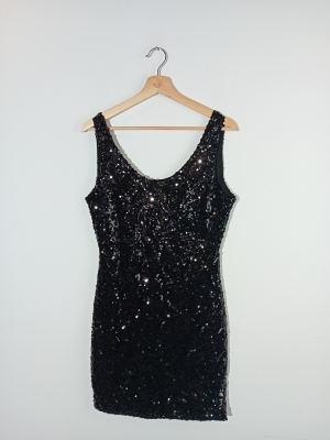 Robe courte à sequins noire Only
