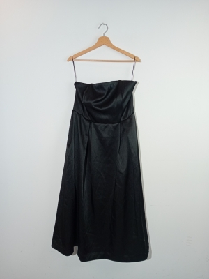 Robe bustier noire satinée H&M