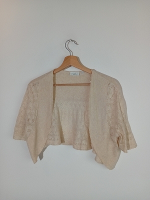 Bolero Maille Ajouree Beige New Look
