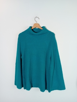 Pull Col Roulé Ameline Bleu Canard