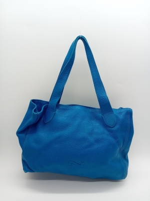 Sac &Agrave; Main En Cuir Bleu Vif Natan