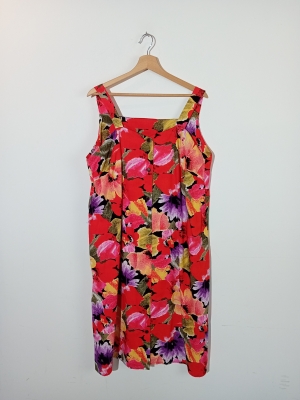 Robe Floral Vintage Sans Manches