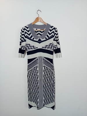 Robe Longue Maille Geometrique Bpc Selection