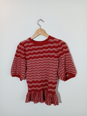 Pull Maille Ray&eacute; Rouge Blanc Sissy-boy Xs