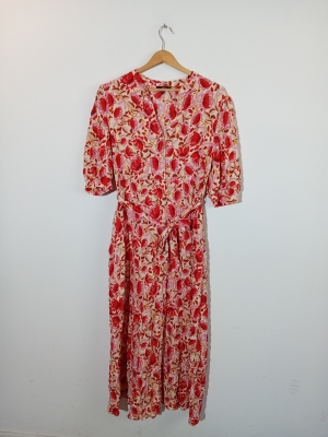 Robe Longue Fleurie Rouge Sora