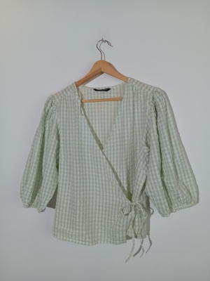 Blouse Vichy Vert Sauge Kappahl M
