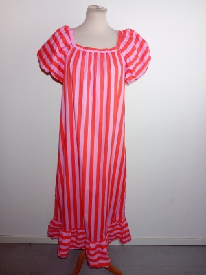 Robe Longue Rayures Rose Et Rouge Inapril1986 M