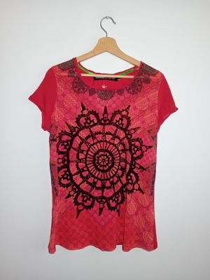 T-shirt Rouge Mandala Desigual L