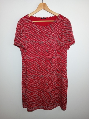 Robe Courte Rouge Motif One Step