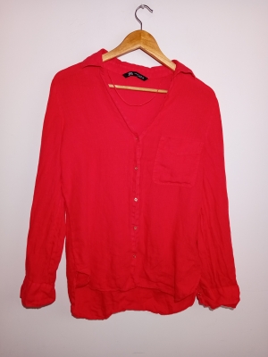 Chemise En Lin Rouge Zara