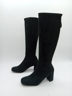 Bottes Hautes En Daim Noir Unisa