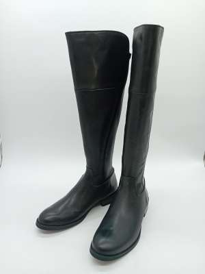 Bottes Hautes En Cuir Noir Unisa 39